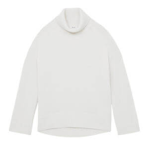 REISS Brooklyn Wool-Cashmere Cream Roll-Neck Jumper